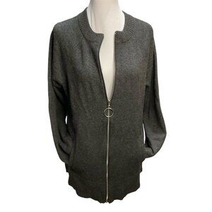 Cable and Gauge zip up long sleeve sweater with pockets